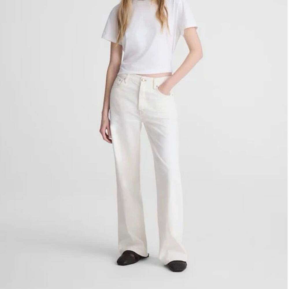 Madewell Low-Slung Baggy Wide-Leg Button Fly Jeans In Vintage Canvas Size 24